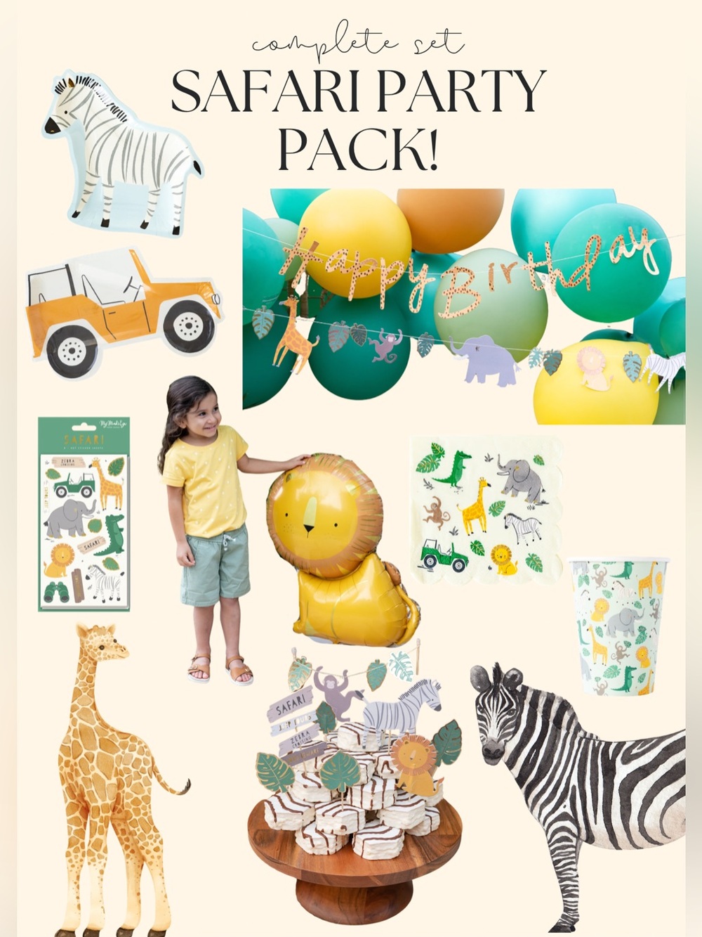 Safari Party Pack! Safari/Zoo Birthday Party Pack - First Birthday “Wild ONE”